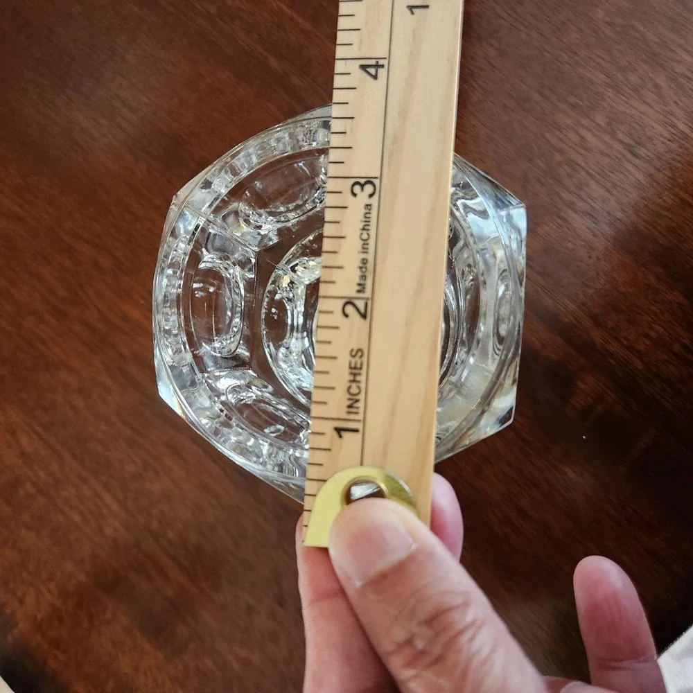 Vintage Elements Clear Heavy Glass Pillar Candle Holder‎ Czech Republic